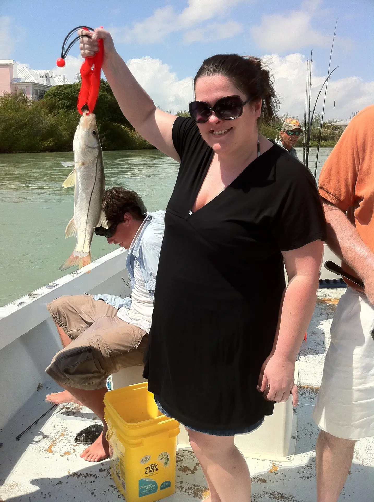 Bonnie from Chicago with snook, Sanibel & Captiva Fishing Charters.