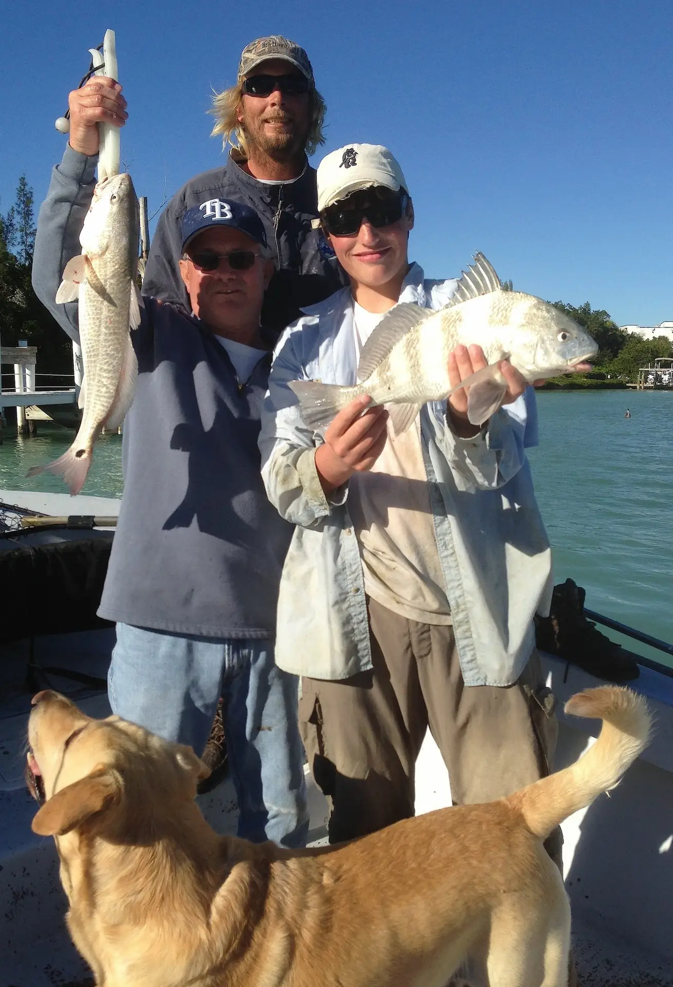 Tom, Joey, Charlie, Thanksgiving Fishing, Redfish, Black Drum, Sanibel & Captiva Islands Charters & Fishing, Wednesday, November 22, 2017, [File Photo = November 24, 2012].