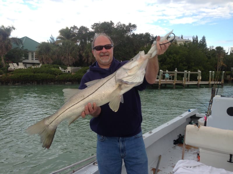 Huge Snook caught in Blind Pass on Sanibel & Captiva charters!
