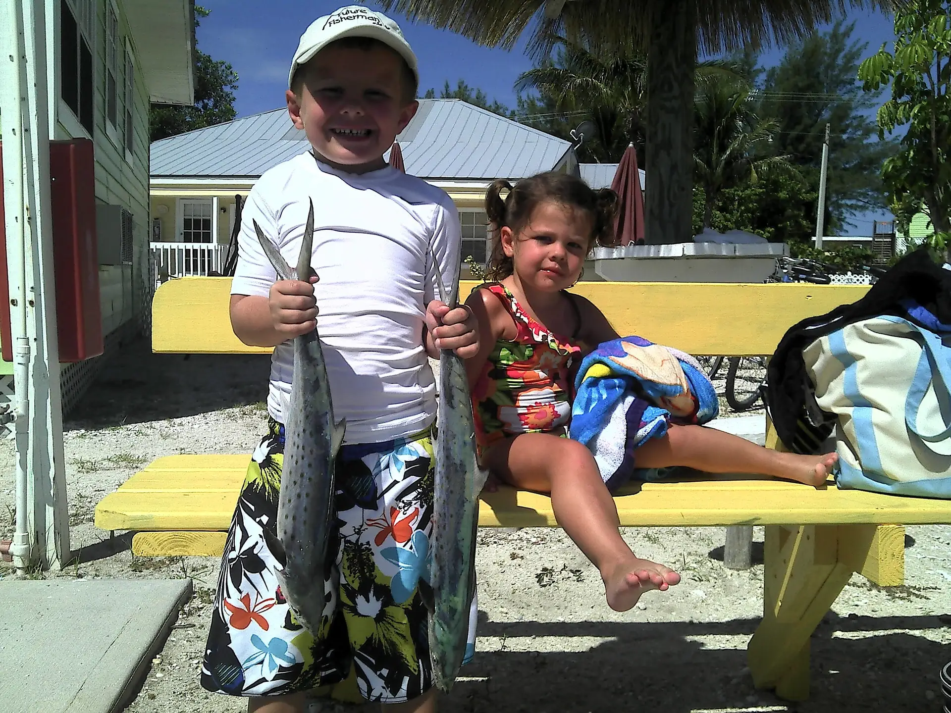 Noah with his two Spanish Mackerel on Sanibel & Captiva charters!