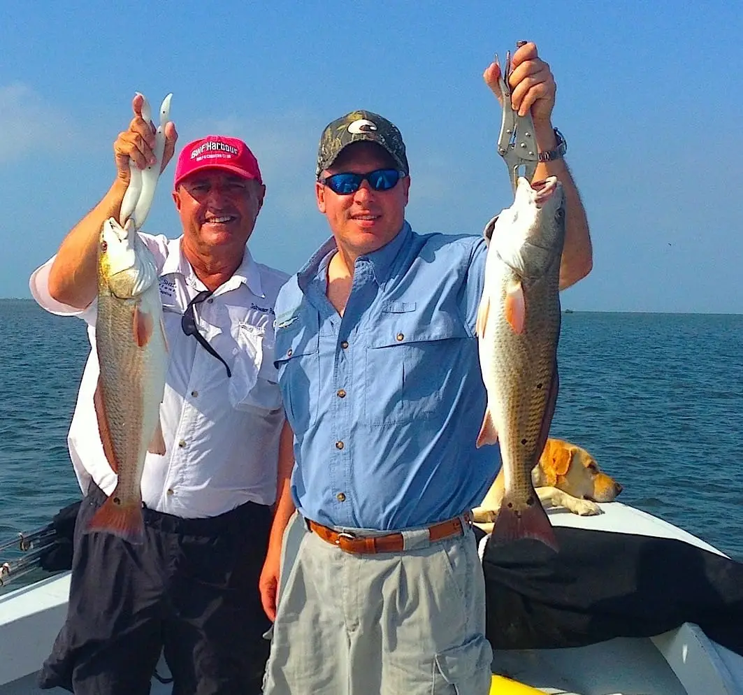 Two big Redfish caught on Buck Key oyster bar on Sanibel & Captiva charters!