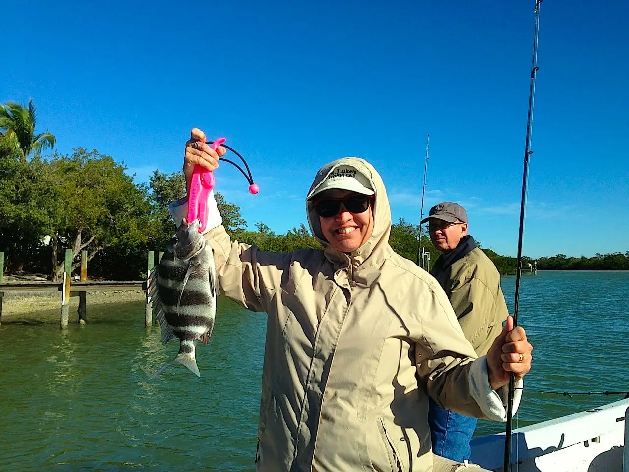Sheepshead caught in Blind Pass on Sanibel & Captiva charters!