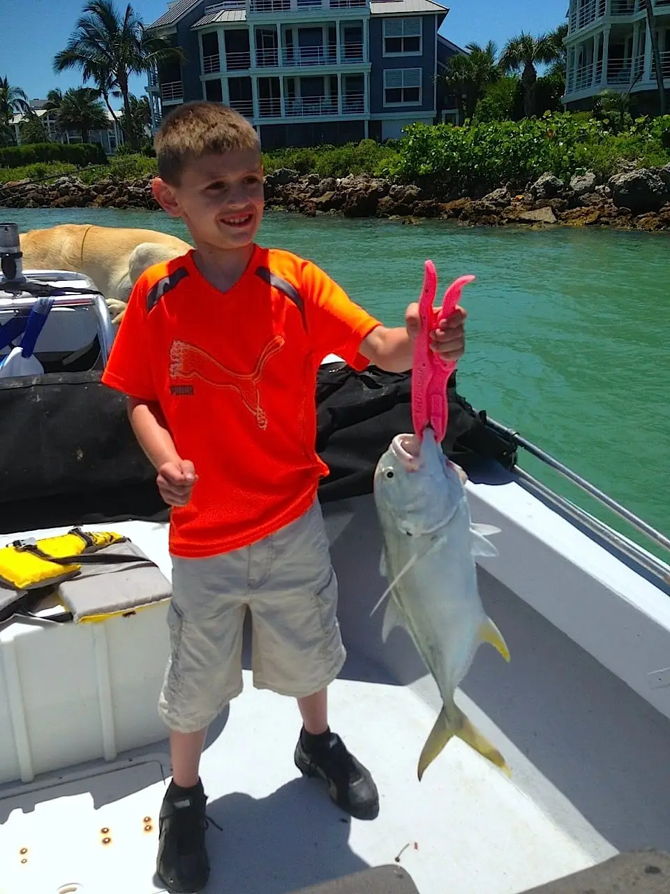 Big Jack caught off the South Seas rock wall, Sanibel & Captiva Islands & Fort Myers Charters & Fishing Guide Service.