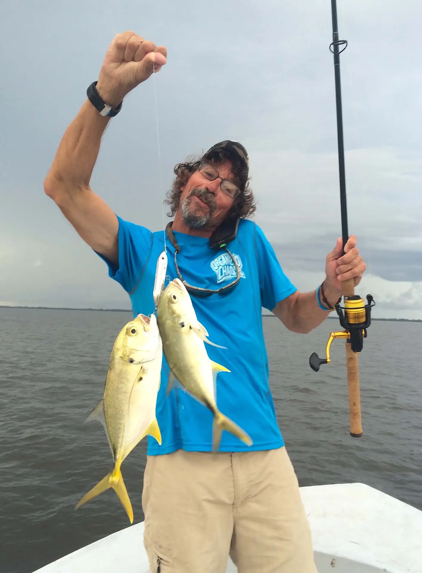 Jack Crevalle, Two Fish On One Hook, Sanibel Fishing & Captiva Fishing, Sunday, September 25, 2016.