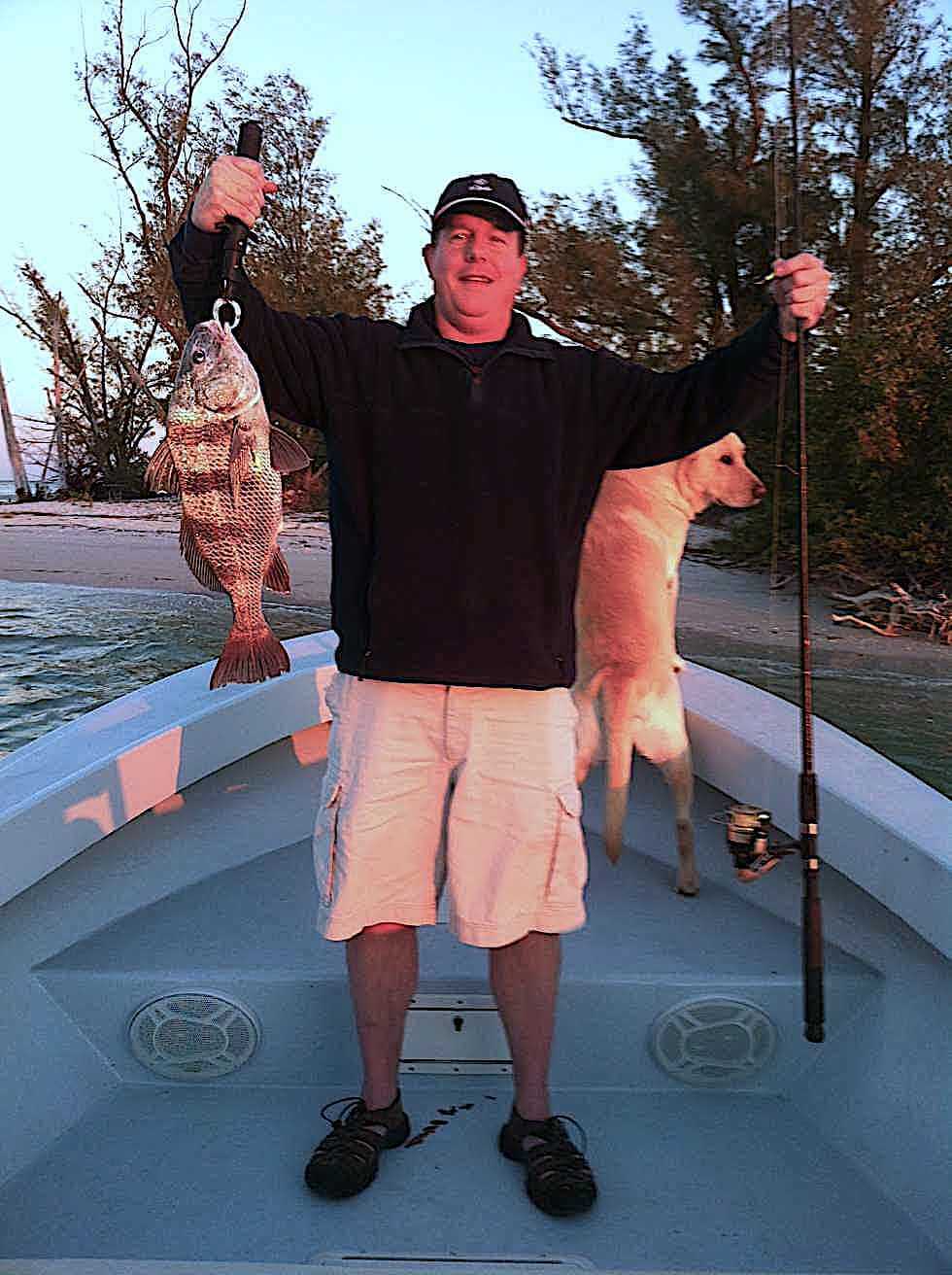 Steve Murphy, Evanston, Black drum caught at Redfish Pass, Captiva.