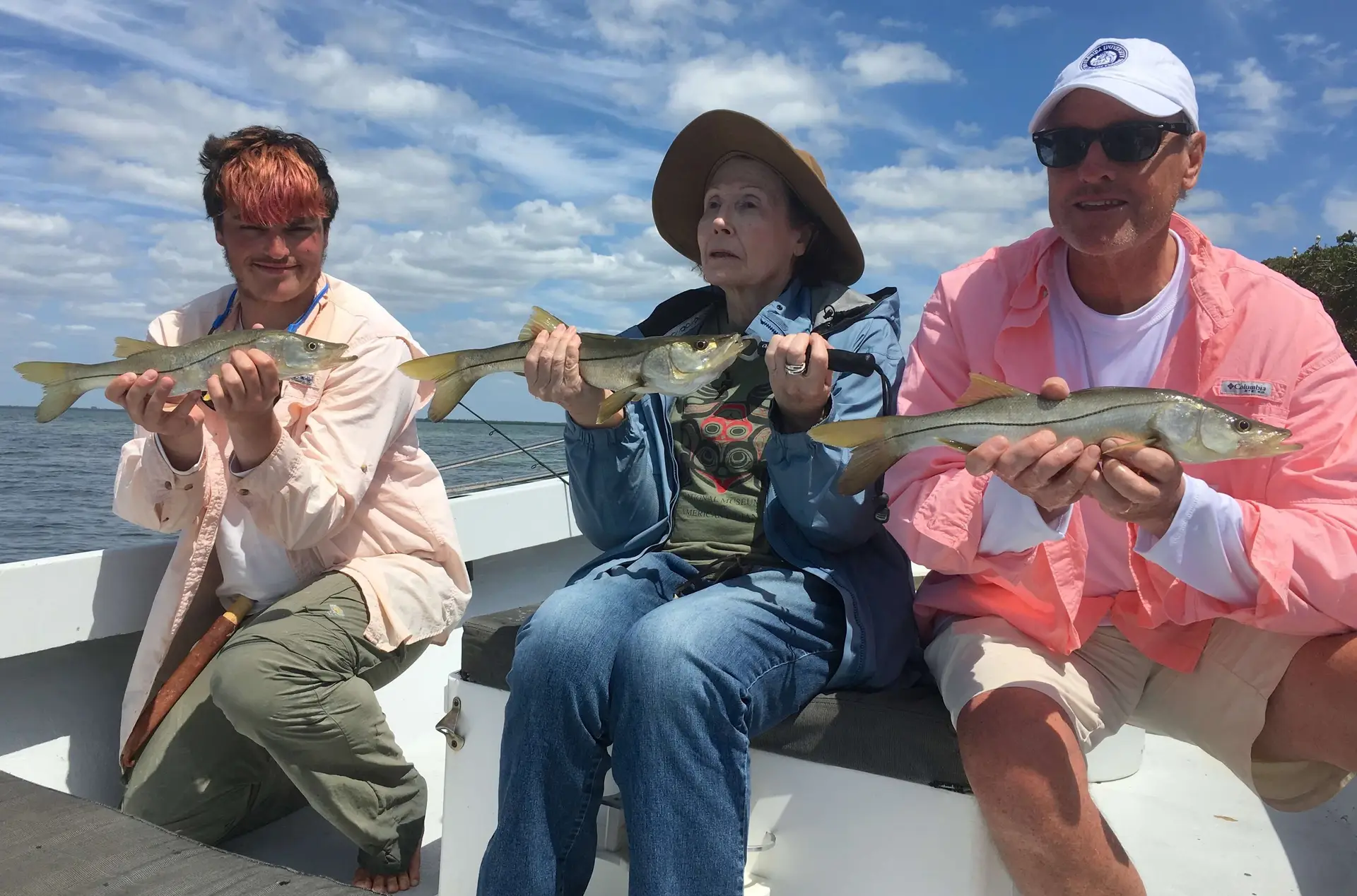 Small Snook, Big Smiles, Catch & Release, Charlie, Karen, Tim, Sanibel Fishing & Captiva Fishing, Sanibel Island, Wednesday, April 19, 2017