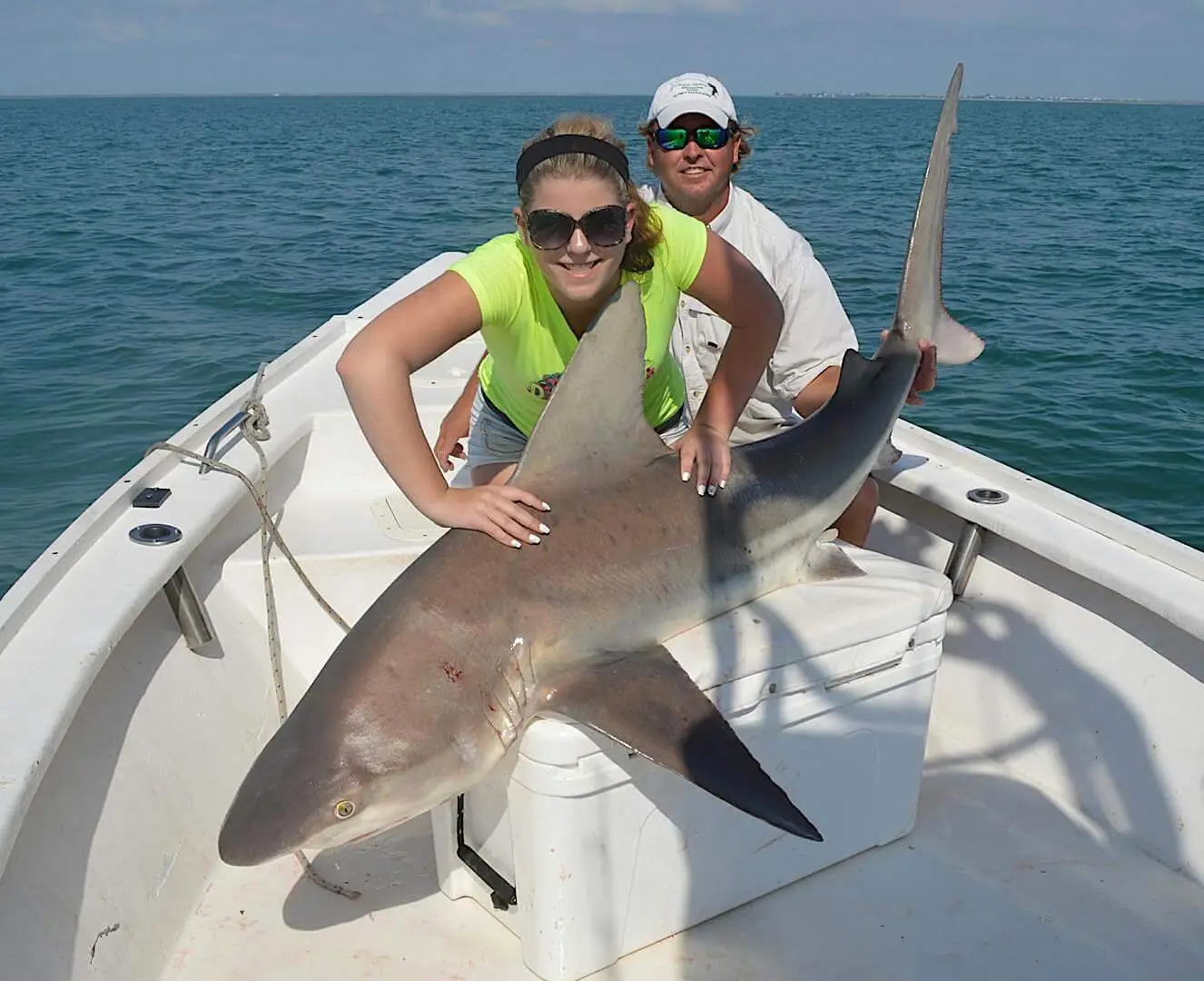 Jimmy Burnsed & A Big Shark, Catch & Release, Sanibel Fishing & Captiva Fishing, Sanibel Island, Sunday, November 12, 2017. Photo Credit: James Berg.