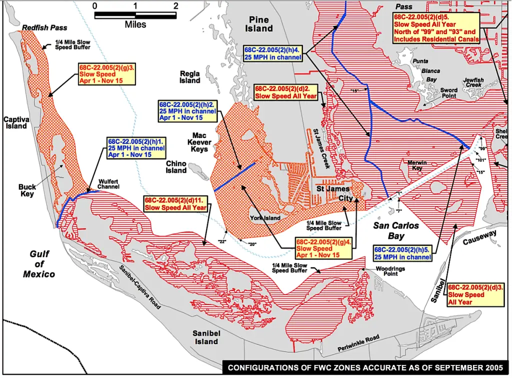 Manatee Protection Zones, Source: Lee County.