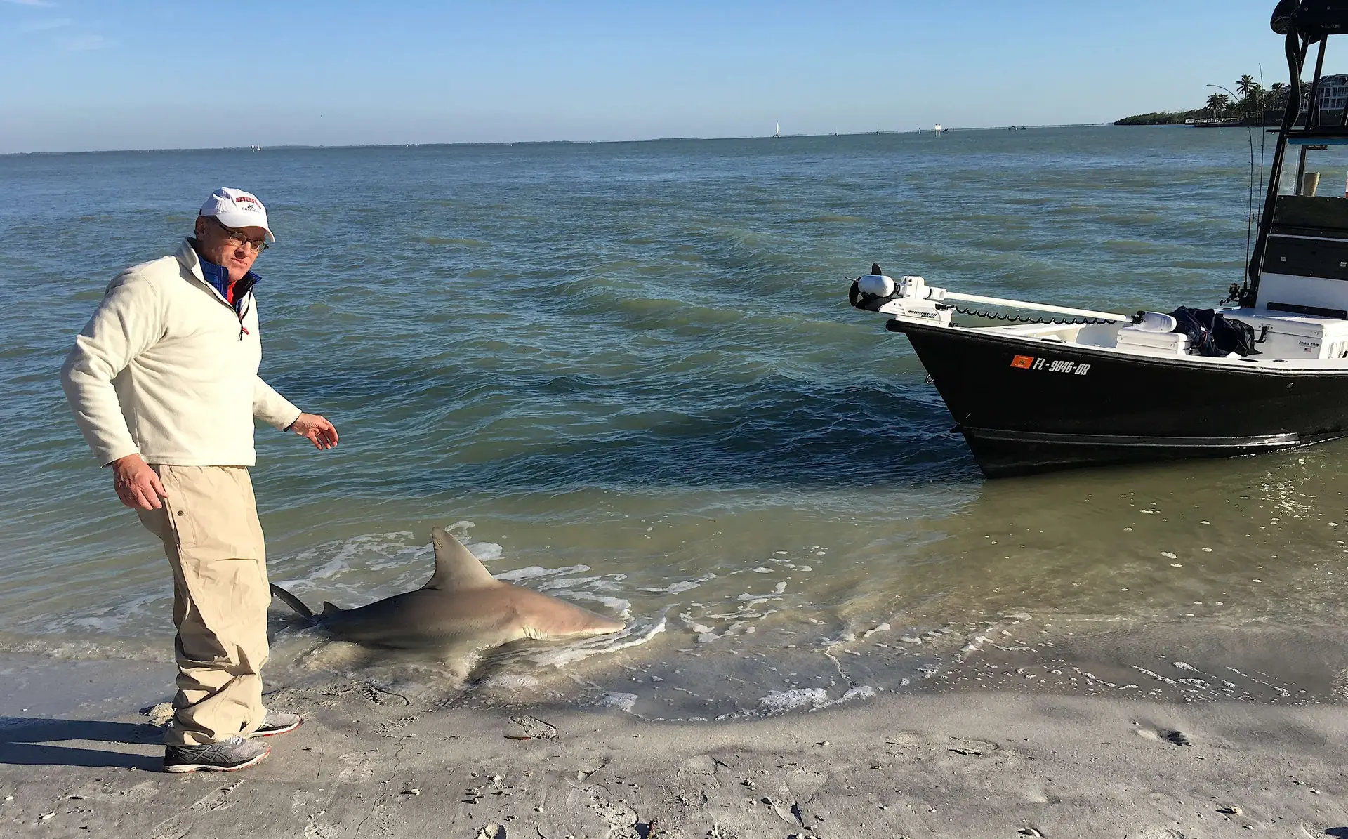 Tim, Sandbar Shark Fishing, Redfish Pass, Catch & Release, Sanibel Fishing & Captiva Fishing, Sanibel Island, Wednesday, December 13, 2017.
